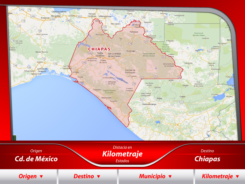 Transportes de la Ciudad de México a Chiapas